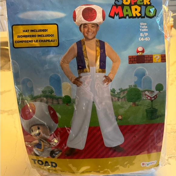 Nintendo Other - Nintendo Super Mario Toad Costume - White, Purple, Red Small 4-6